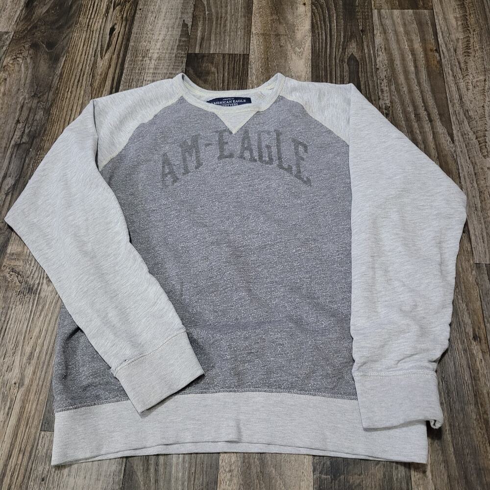 American Eagle Sweatshirt Mens XL Grays Athletic Fit Crew Neck Pullover